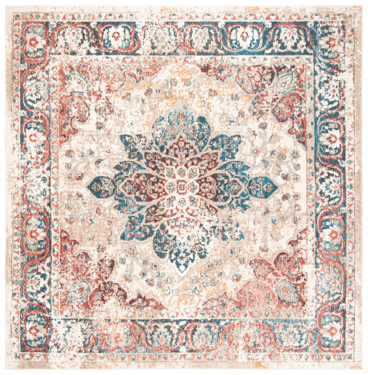 Safavieh Carlyle 200 6'-7" x 6'-7" Rug in Ivory / Burgundy
