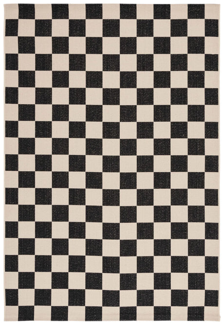 Safavieh Courtyard 4'-0" x 5'-7" Rug in Black / Beige