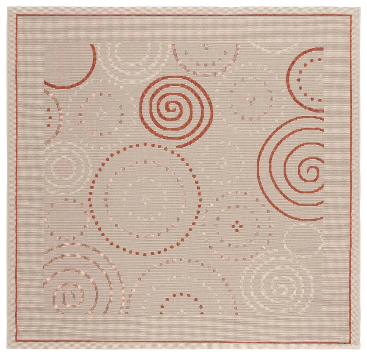 Safavieh Courtyard 6'-7" x 6'-7" Rug in Natural / Terra