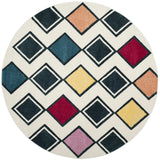 Safavieh Hollywood 6'-7" x 6'-7" Rug in Ivory / Peacock Blue