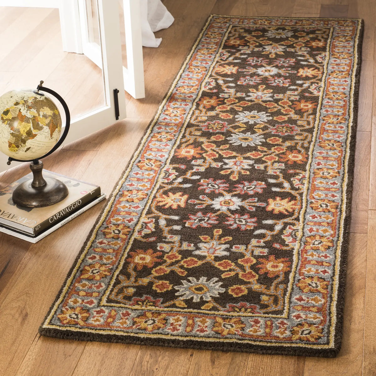 Safavieh Heritage 2'-3" x 10'-0" Rug in Charcoal / Blue