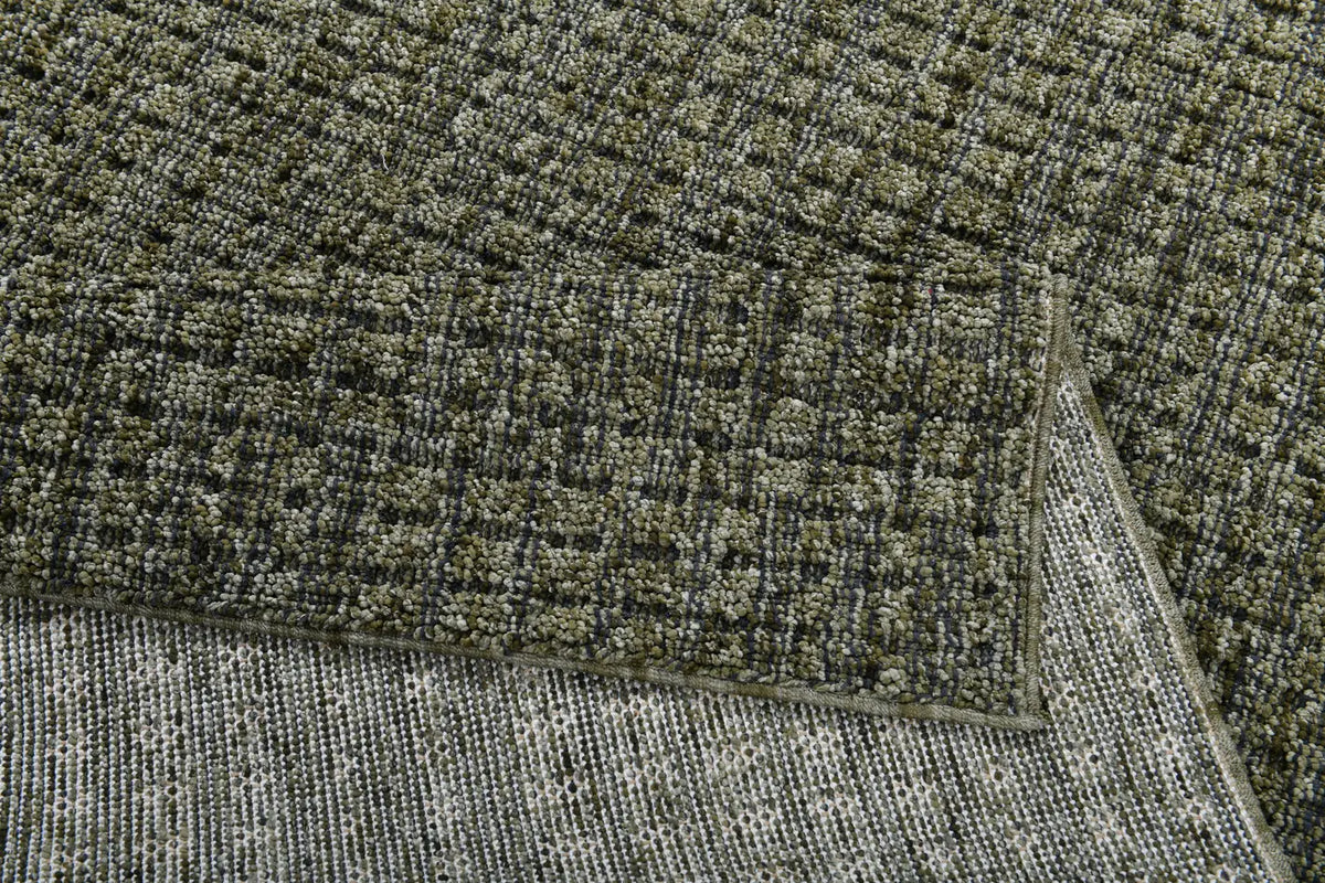 Dynamic Rugs Leon 13611 Power Loomed Modern Dark Green Rug - Corner