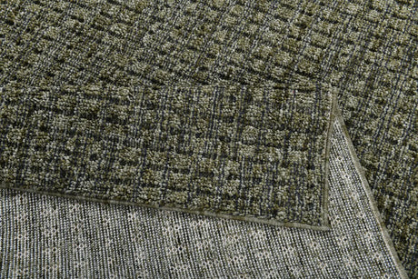 Dynamic Rugs Leon 13611 Power Loomed Modern Dark Green Rug - Corner