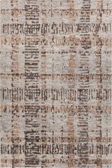 Chandra Petra PET-57601 Gray / Black / Brown rug, flat view
