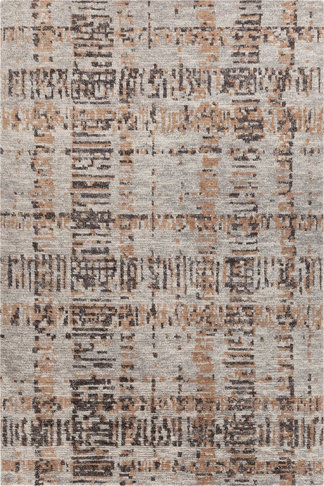 Chandra Petra PET-57601 Gray / Black / Brown rug, flat view