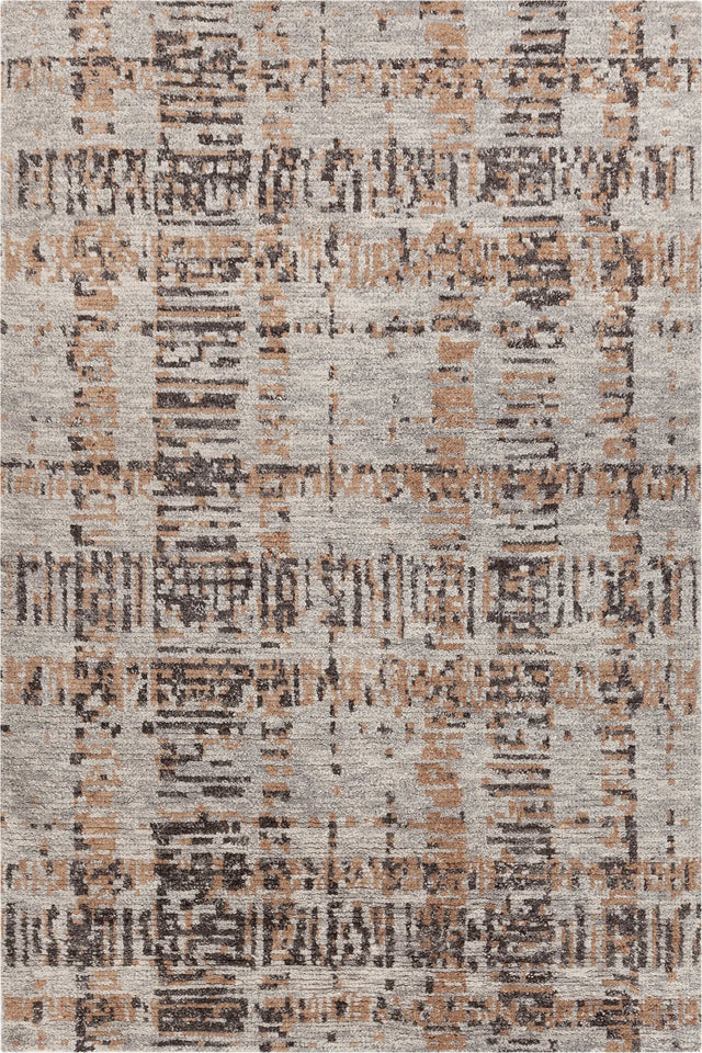 Chandra Petra PET-57601 Gray / Black / Brown rug, flat view