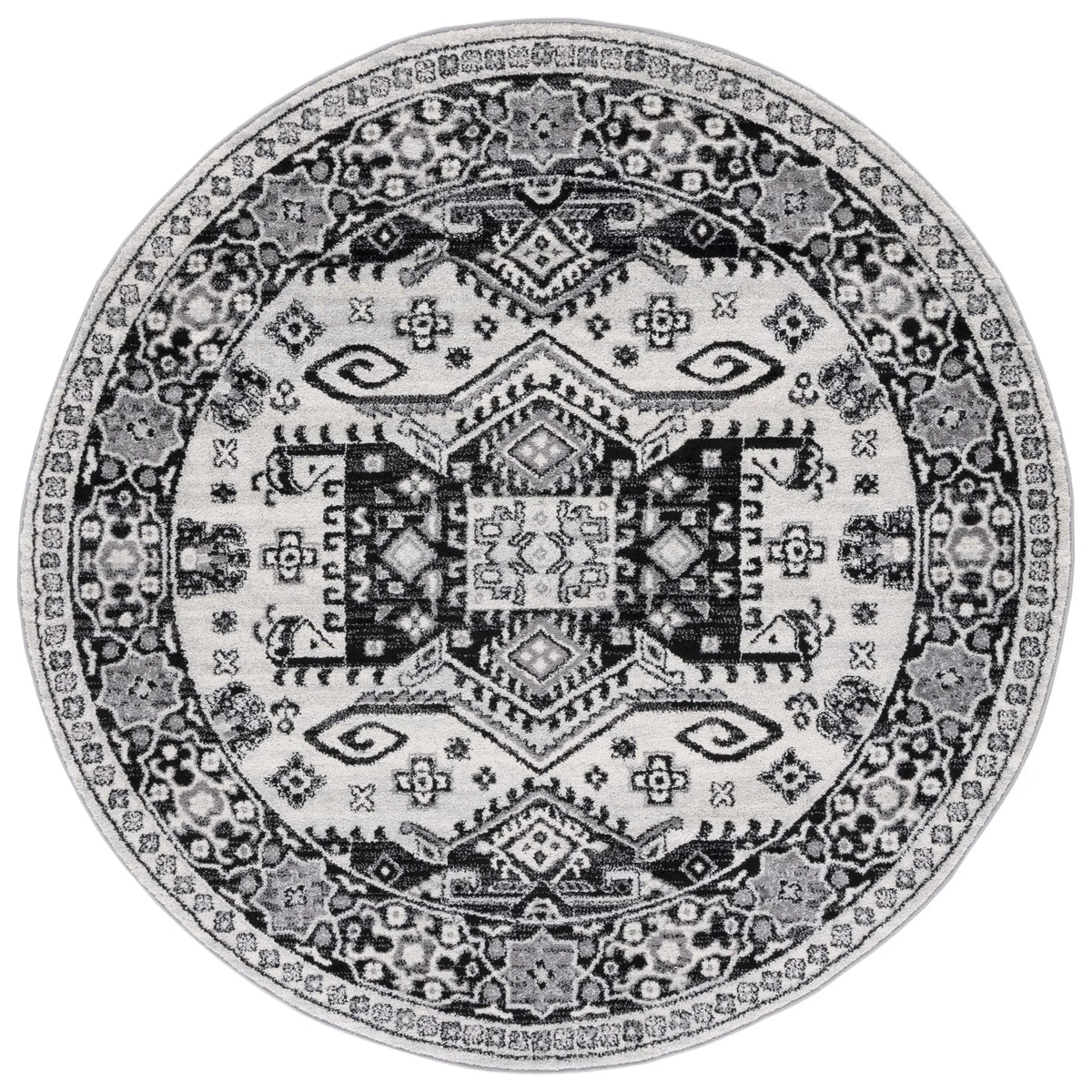 Safavieh Tulum 6'-7" x 6'-7" Rug in Ivory / Black