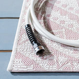 Safavieh Courtyard 4'-0" x 5'-7" Rug in Ivory / Soft Pink