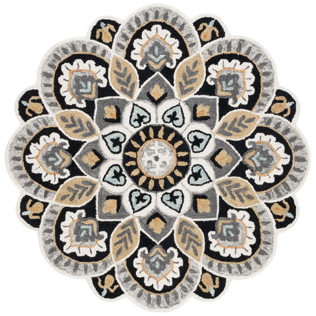 Safavieh Novelty 5'-0" x 5'-0" Rug in Ivory / Black
