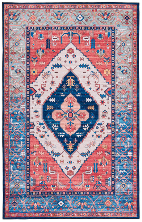 Safavieh Tucson 4'-0" x 6'-0" Rug in Rust / Blue