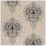 Safavieh Courtyard 6'-7" x 6'-7" Rug in Creme / Black