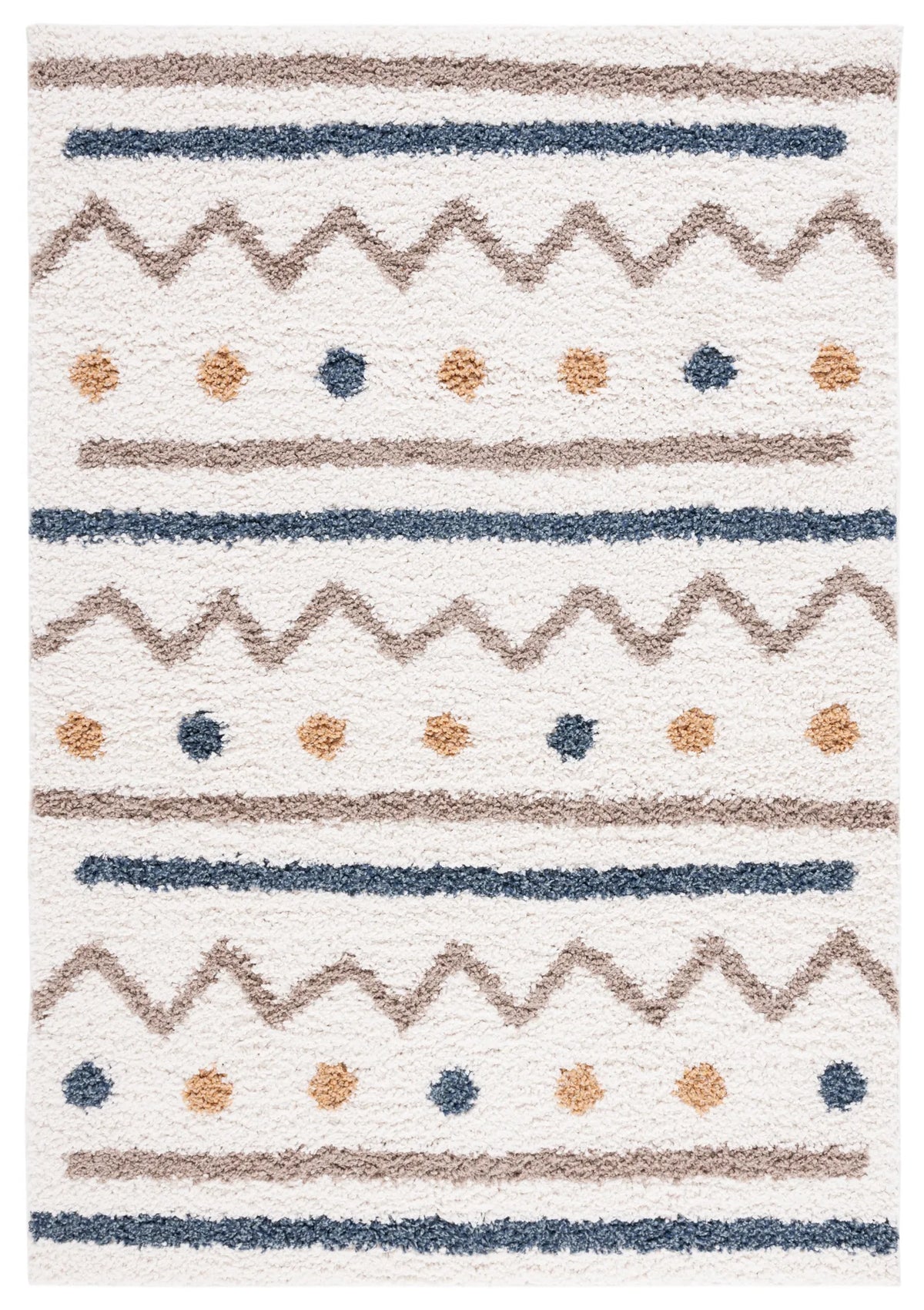 Safavieh Calico Shag 4'-0" x 6'-0" Rug in Ivory / Taupe