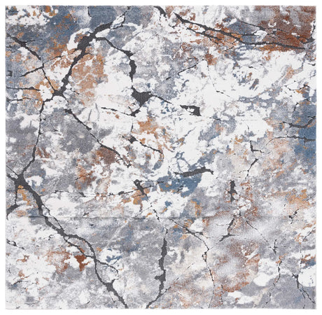 Safavieh Cyrus Shag 6'-7" x 6'-7" Rug in Grey / Ivory
