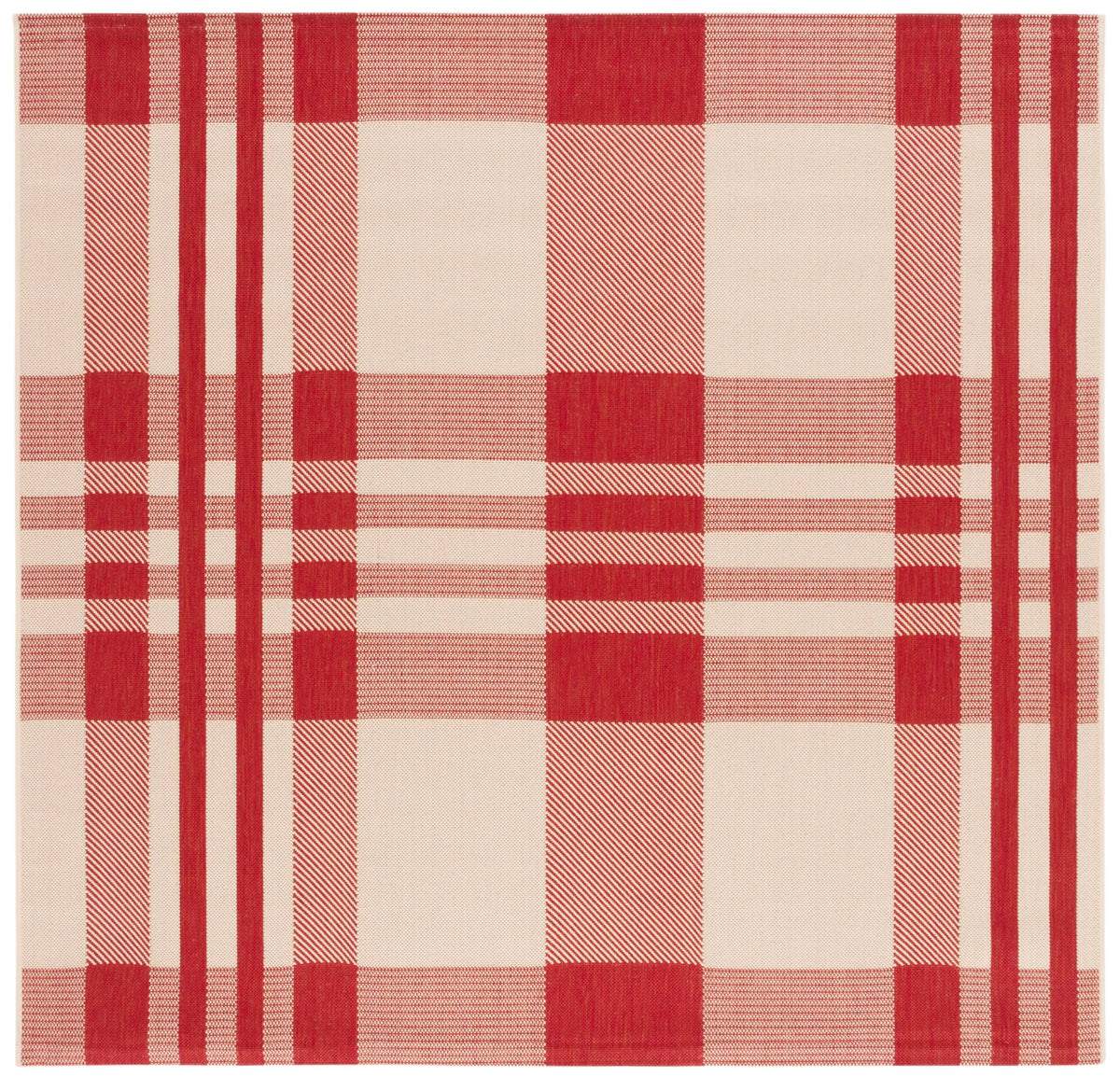 Safavieh Courtyard 6'-7" x 6'-7" Rug in Red / Bone