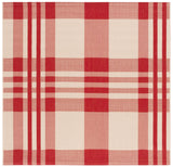 Safavieh Courtyard 6'-7" x 6'-7" Rug in Red / Bone