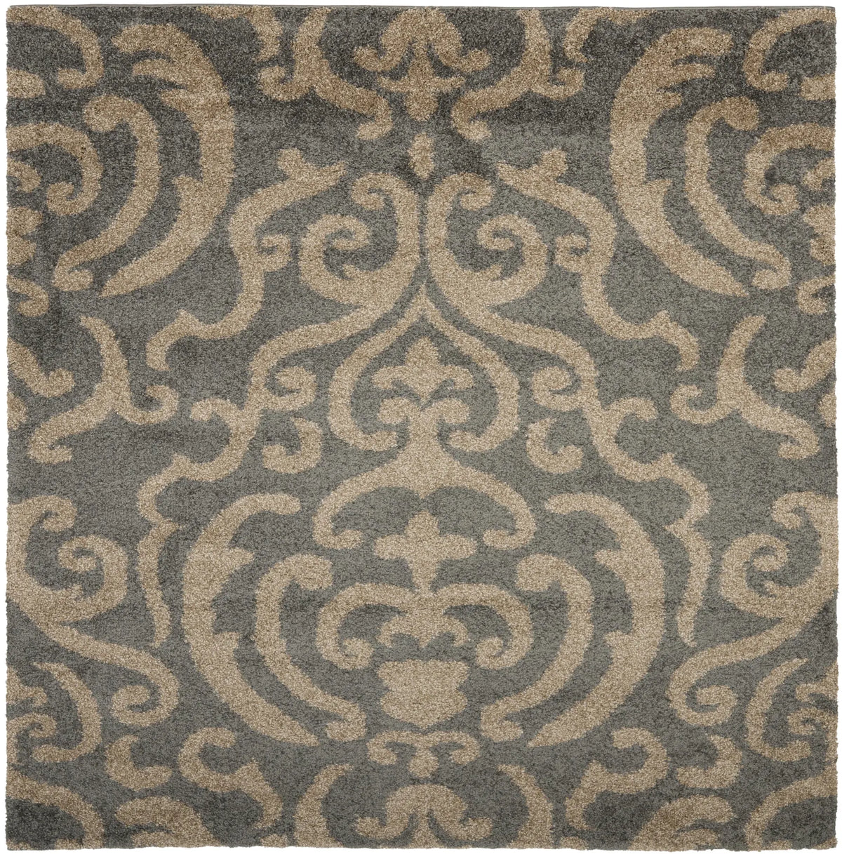 Safavieh Florida Shag 6'-7" x 6'-7" Rug in Grey / Beige