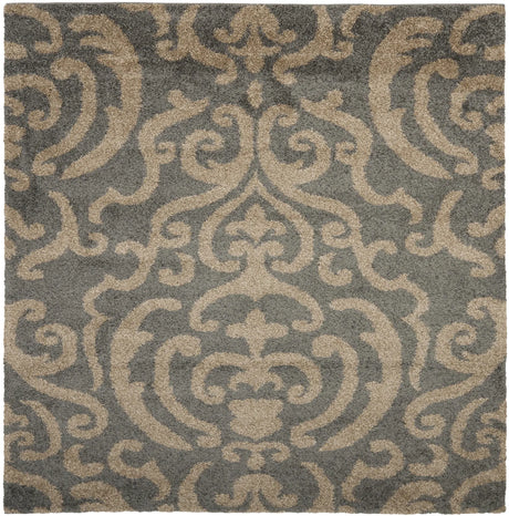 Safavieh Florida Shag 6'-7" x 6'-7" Rug in Grey / Beige