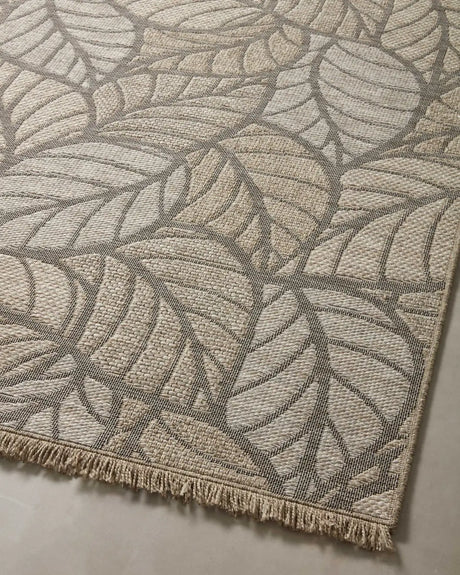 Loloi Dawn Daw-05 Natural Rug - angled corner on wood