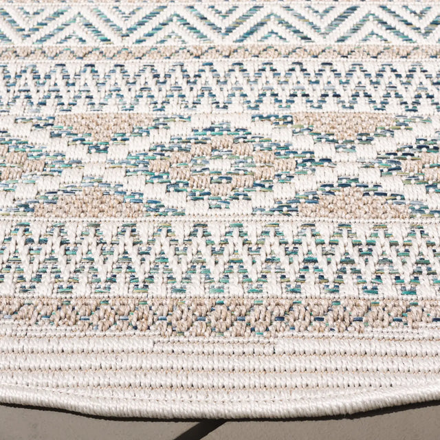 Safavieh Wicker 6'-7" x 6'-7" Rug in Aqua / Beige