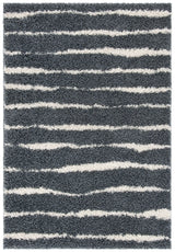 Safavieh Venus Shag 600 4'-0" x 6'-0" Rug in Dark Grey / Ivory