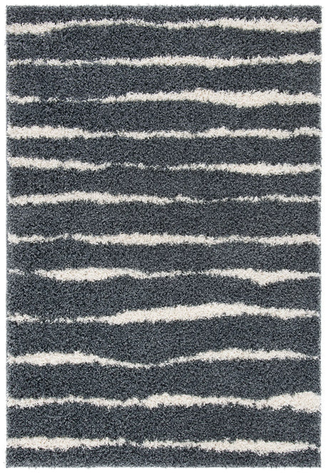 Safavieh Venus Shag 600 4'-0" x 6'-0" Rug in Dark Grey / Ivory