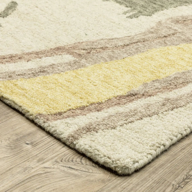 Oriental Weavers Sphinx Kipton KIP02 Yellow Rugs - corner detail