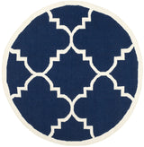 Safavieh Dhurries 6'-0" x 6'-0" Rug in Navy / Ivory