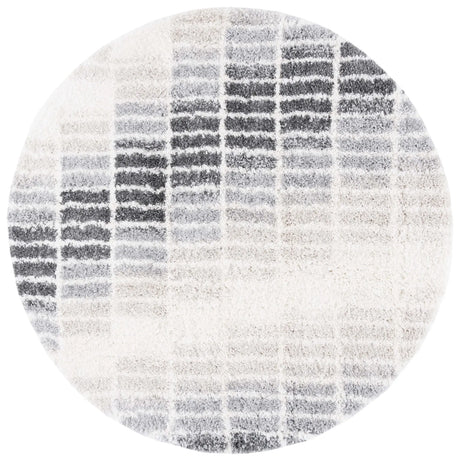 Safavieh Fontana Shag  800 6'-7" x 6'-7" Rug in Ivory / Grey