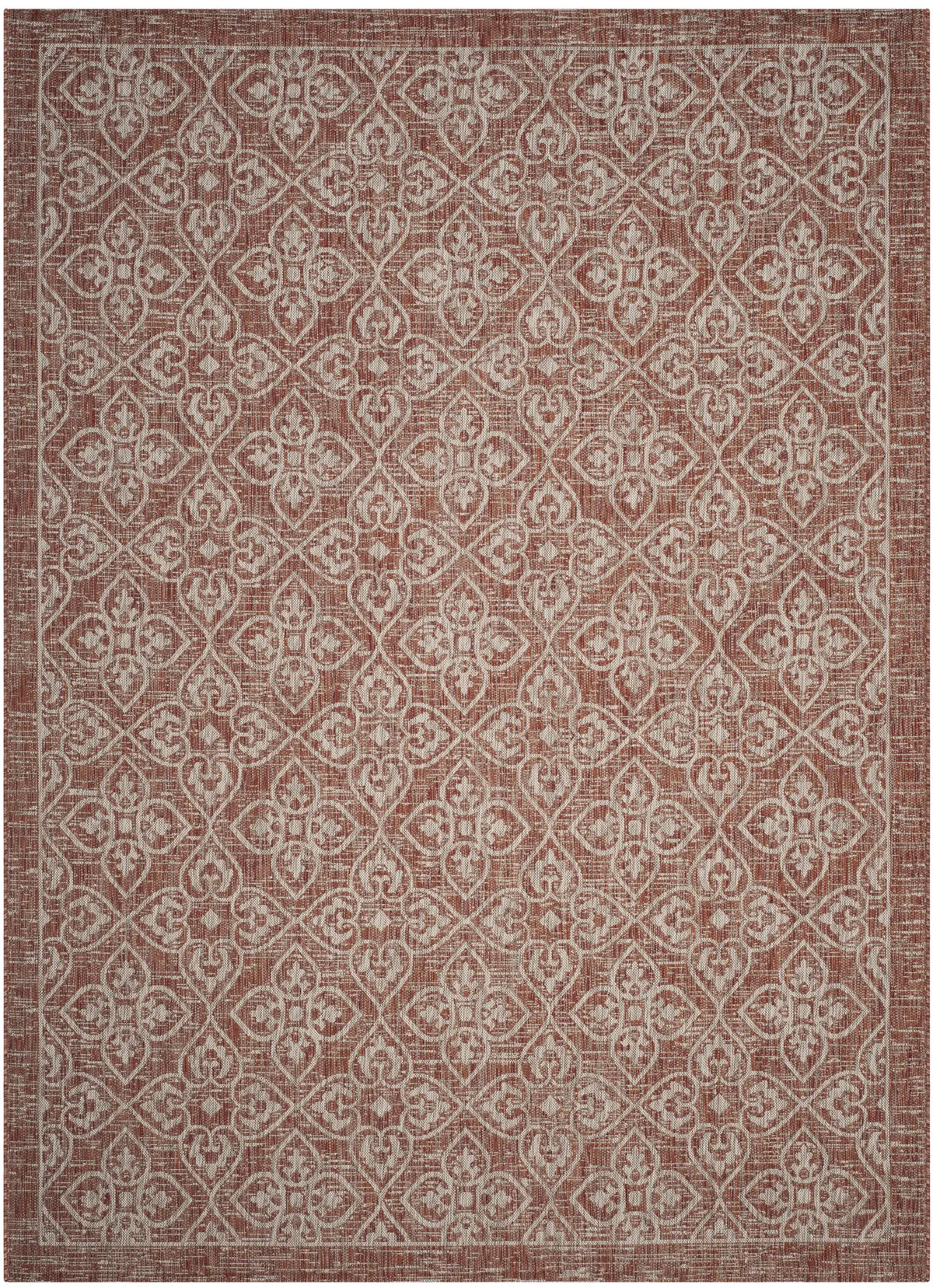 Safavieh Courtyard 6'-7" x 9'-6" Rug in Rust / Light Grey