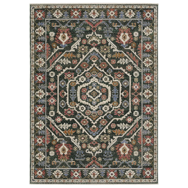 Oriental Weavers Sphinx HASTINGS HA02B Green Floral Rugs - main flat