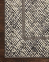 Loloi Rainier Rai-10 Ivory/Charcoal Rug - corner on wood