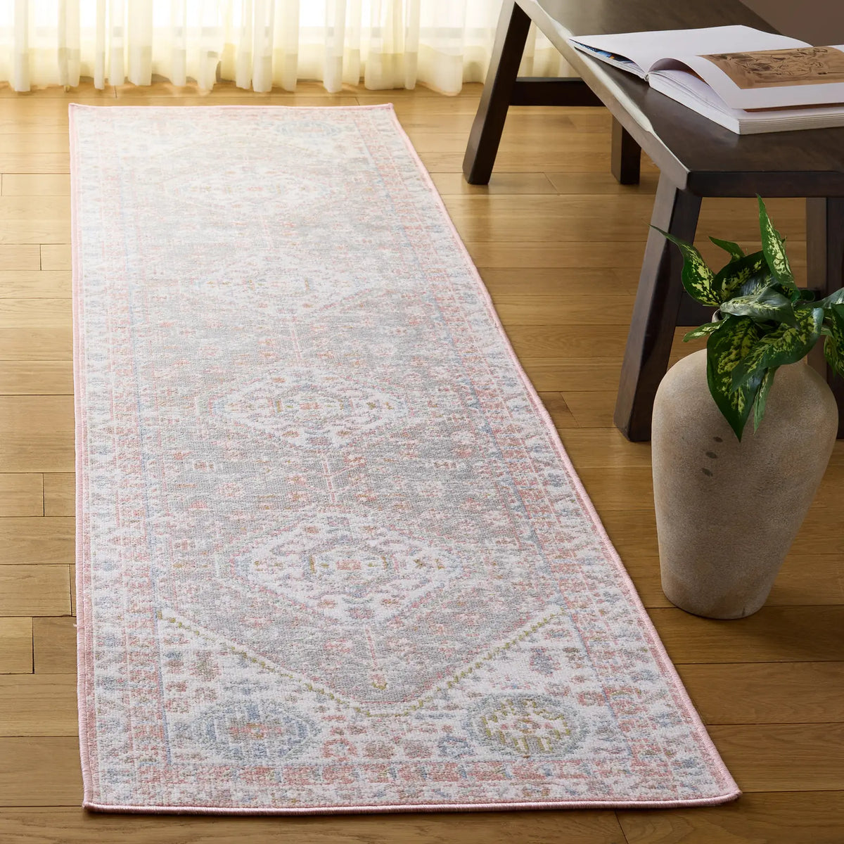 Safavieh Bayside 2'-2" x 10'-0" Rug in Ivory / Blue Pink