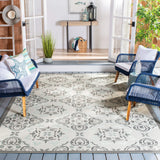 Safavieh Courtyard 6'-7" x 9'-6" Rug in Light Grey / Anthracite