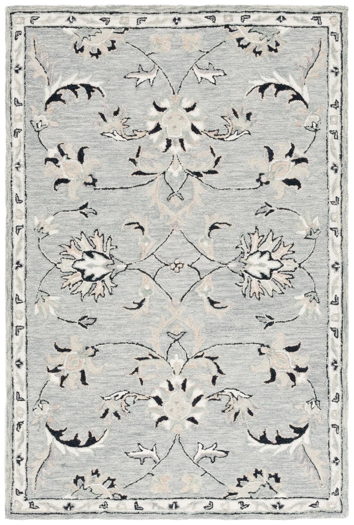 Safavieh Micro-Loop 4'-0" x 6'-0" Rug in Grey / Ivory