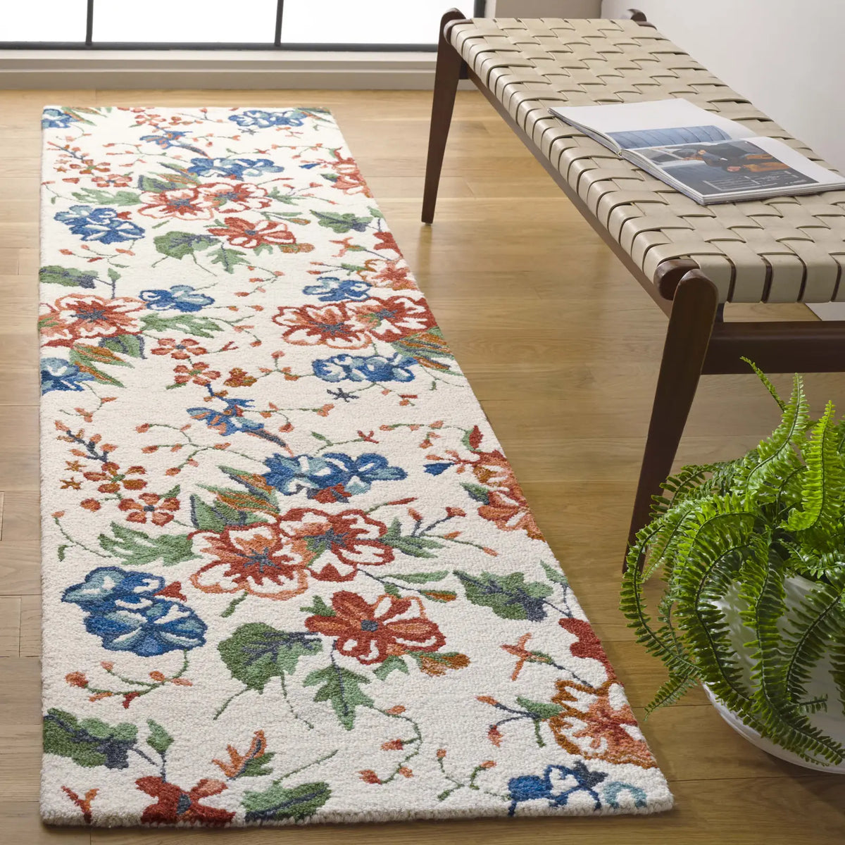 Safavieh Jardin 2'-3" x 8'-0" Rug in Ivory / Orange