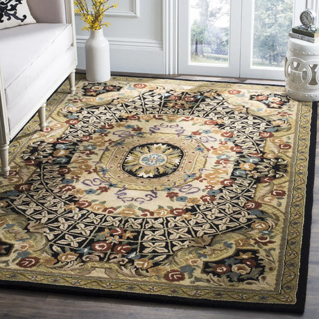 Safavieh Classic 4'-0" x 6'-0" Rug in Black / Gold