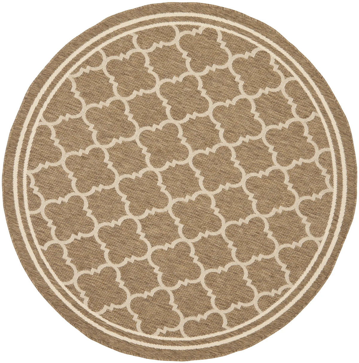 Safavieh Courtyard 5'-3" x 5'-3" Rug in Brown / Bone