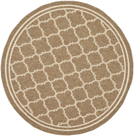 Safavieh Courtyard 5'-3" x 5'-3" Rug in Brown / Bone