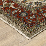 Oriental Weavers Sphinx Aberdeen 144D1 Ivory/ Red Rugs - corner detail