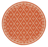 Safavieh Courtyard 6'-7" x 6'-7" Rug in Terracotta / Light Beige