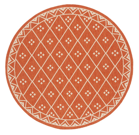 Safavieh Courtyard 6'-7" x 6'-7" Rug in Terracotta / Light Beige