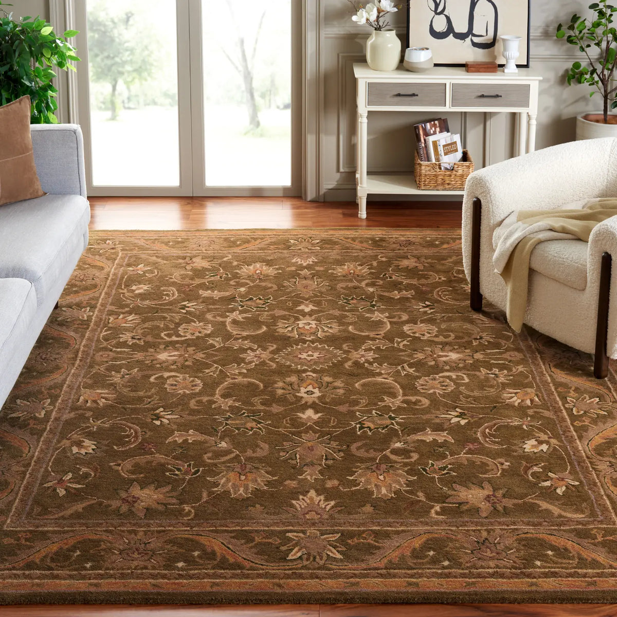 Safavieh Antiquity 9'-6" x 13'-6" Rug in Olive / Gold