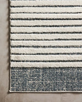 Loloi Hagen Hag-01 White/Ocean Rugs - corner on wood