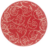 Safavieh Courtyard 6'-7" x 6'-7" Rug in Red / Natural