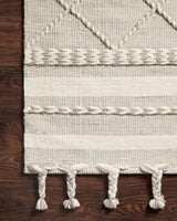 Loloi Sawyer Saw-05 Silver Rugs - corner on wood