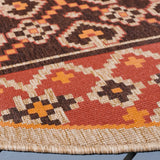 Safavieh Veranda 6'-7" x 6'-7" Rug in Red / Chocolate