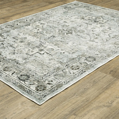 Oriental Weavers Gemini 020Z2 Grey/ Blue Rug - angle detail