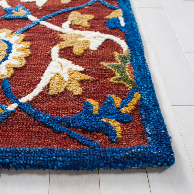 Safavieh Blossom 4'-0" x 6'-0" Rug in Rust / Blue