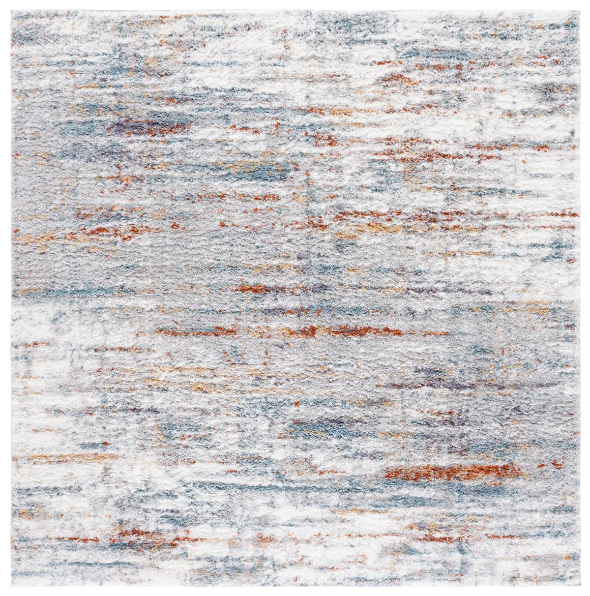 Safavieh Berber Shag 7'-0" x 7'-0" Rug in Blue Rust / Ivory