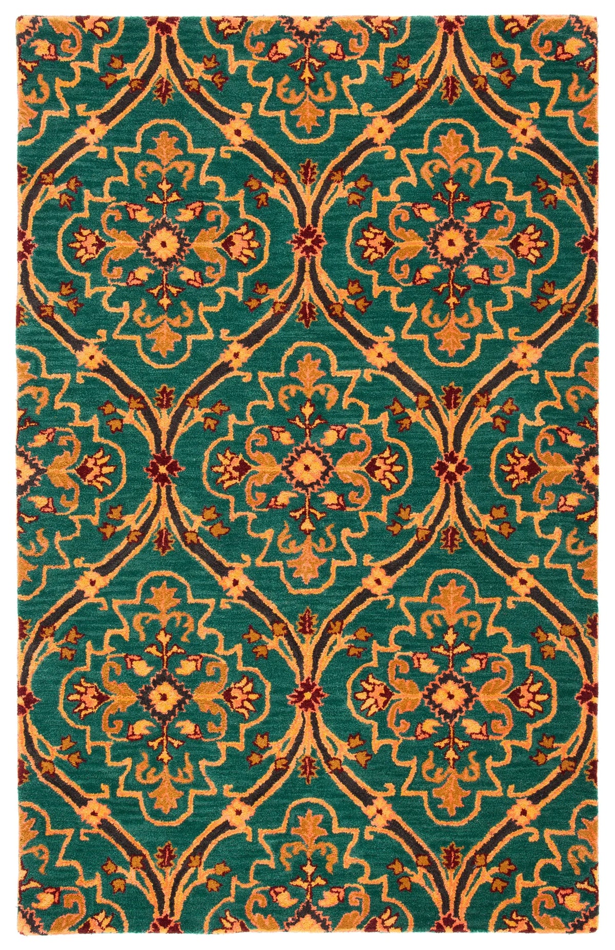 Safavieh Heritage 4'-0" x 6'-0" Rug in Green / Orange